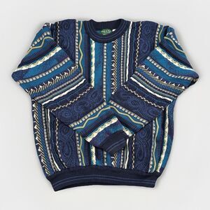 VTG Sleight of Hand Knit Master Sweater Men’s L Hong Kong Coogi Style Cotton